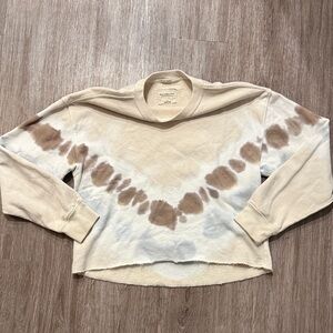 Abercrombie & Fitch Beige and Brown Tie-Dye Sweatshirt